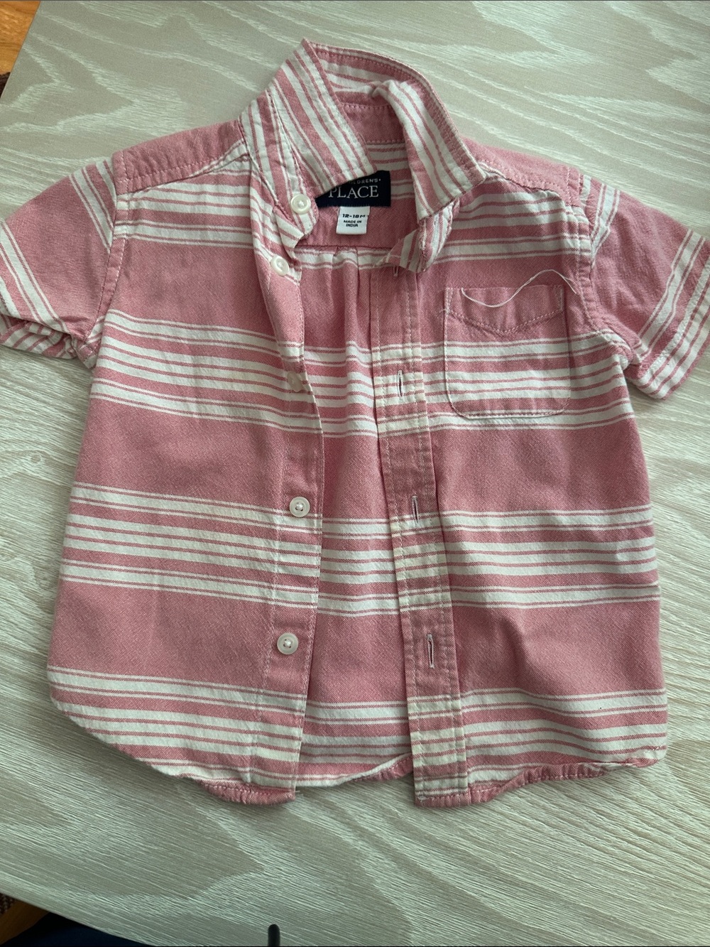 The Children's Place Pink & White Striped Button-Down Shirt